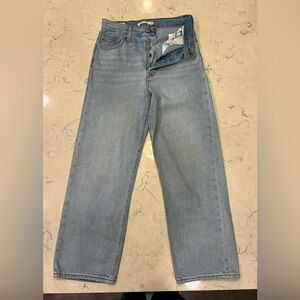 Levi's Premium Wide Leg Ribcage Straight Light Blue Jeans